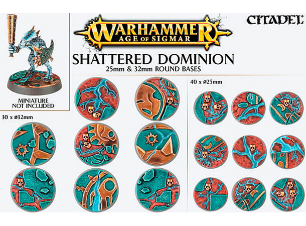Shattered Dominion runde baser 25+32 mm Warhammer Age of Sigmar 
